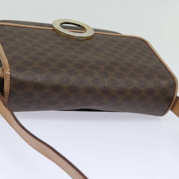 CELINE Macadam Canvas Shoulder Bag Pvc Leather Brown Gold - Picture 6 of 12